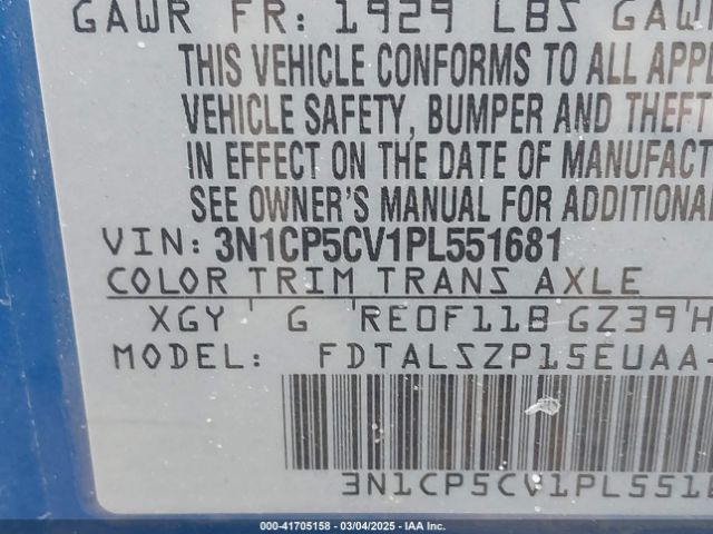 3N1CP5CV1PL551681 Nissan Kicks Sv Xtronic Cvt