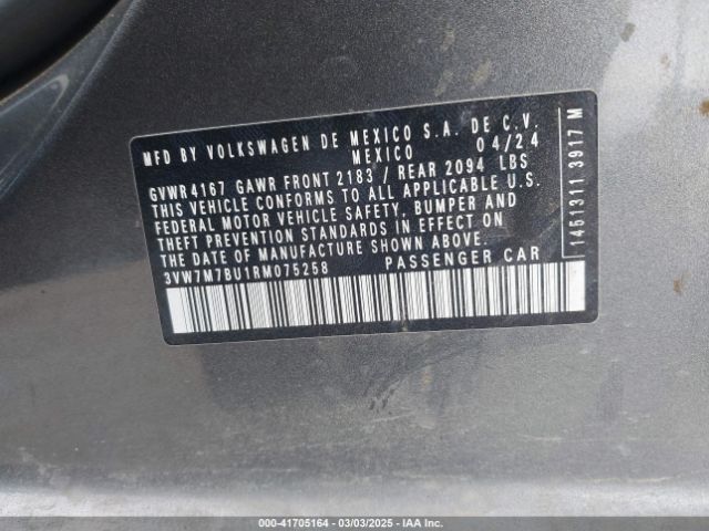 3VW7M7BU1RM075258 Volkswagen Jetta 1.5t Se