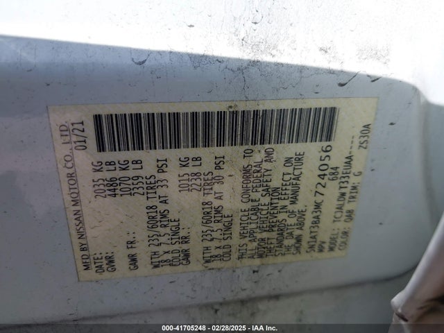 Nissan 2021 2021 5N1AT3BA3MC724056 Image 9