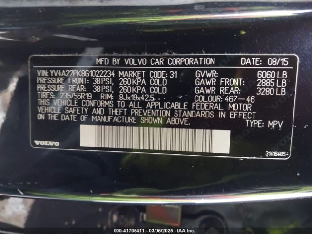 YV4A22PK8G1022234 Volvo Xc90 T6 Momentum