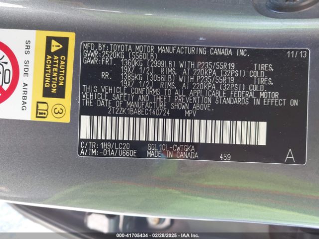 2T2ZK1BA8EC140724 Lexus RX 350