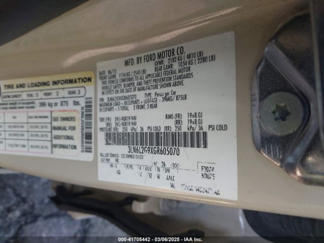 3LN6L2G9XGR605070 Lincoln MKZ