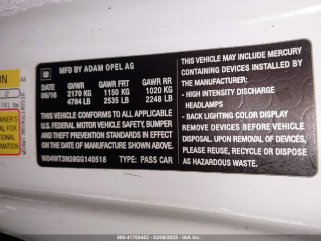 W04WT3N59GG140518 Buick Cascada Premium