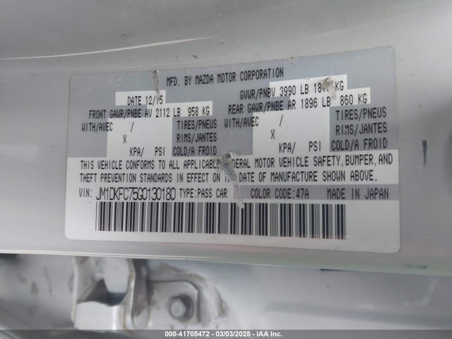JM1DKFC75G0130180 Mazda pe