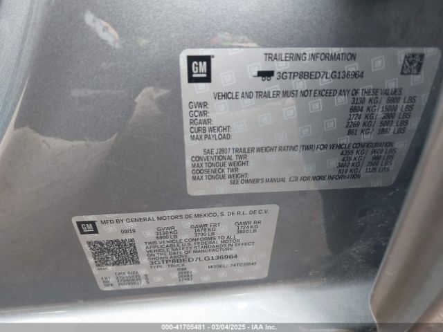 3GTP8BED7LG136964 GMC SIERRA 1500