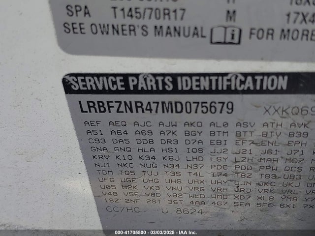 Продажа на аукционе авто 2021 Buick Envision Fwd Essence, vin: LRBFZNR47MD075679, номер лота: 41705500