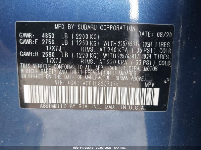 4S4BTACC1L3257176 Subaru Outback Premium