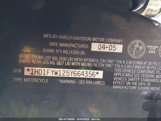 2005 HARLEY-DAVIDSON FLHRSI 1HD1FYW125Y664356 Photo 9