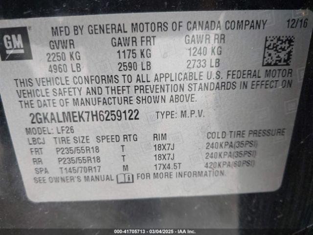 2GKALMEK7H6259122 GMC Terrain Sle-1
