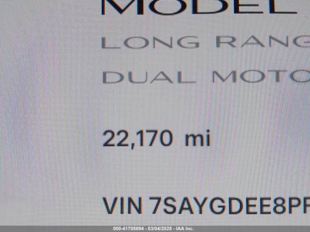 7SAYGDEE8PF877845 Tesla Model Y Awd/long Range Dual Motor All-wheel Drive