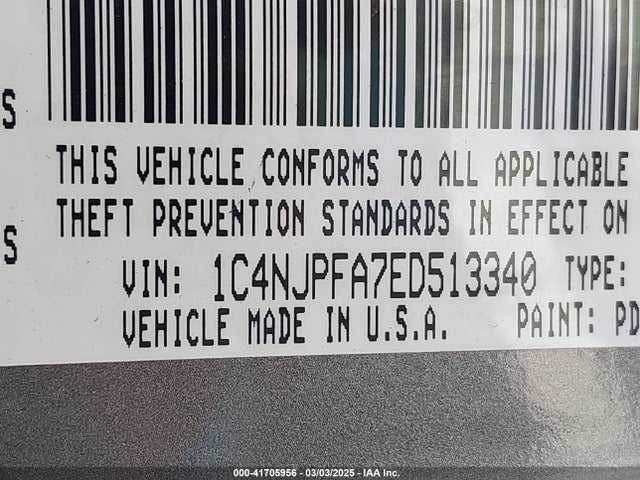 1C4NJPFA7ED513340 Jeep Patriot Latitude