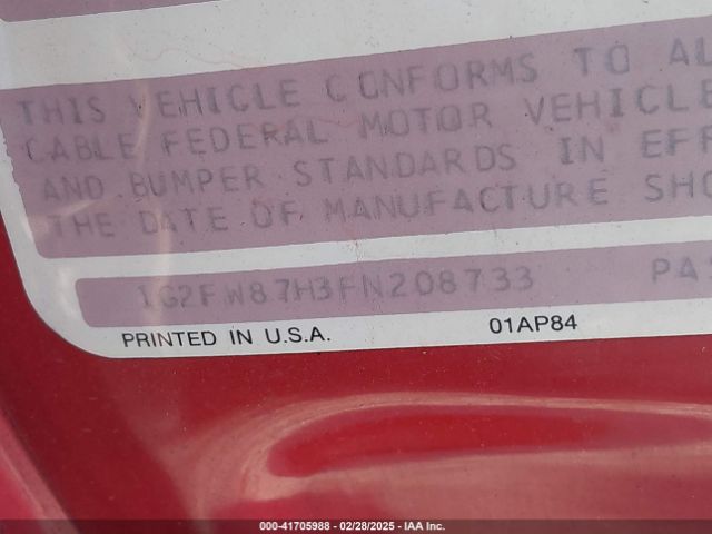 1985 PONTIAC FIREBIRD 1G2FW87H3FN208733 Photo 8