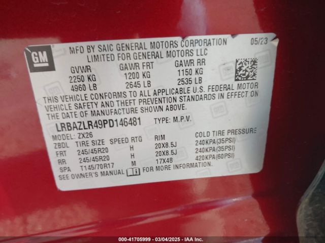 LRBAZLR49PD146481 Buick Envision Preferred Fwd