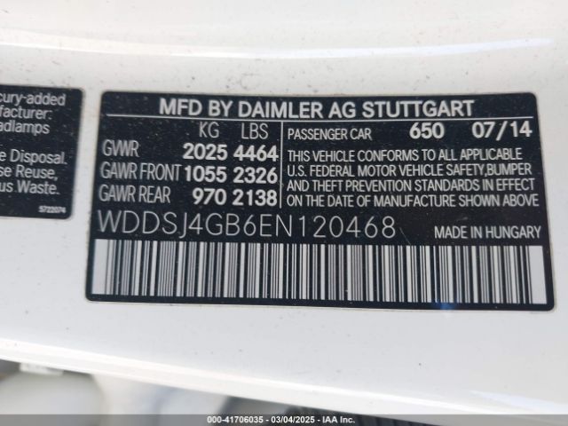 2014 MERCEDES-BENZ CLA 250 WDDSJ4GB6EN120468 Photo 8