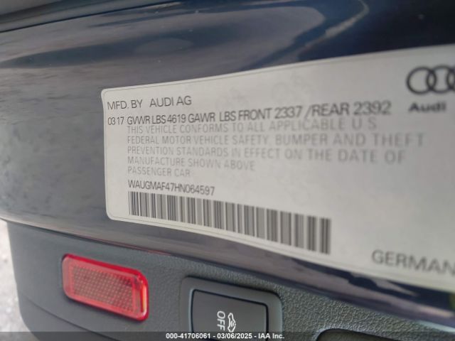 WAUGMAF47HN064597 Audi A4 2.0t Ultra Premium