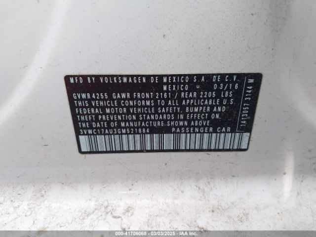 3VWC17AU3GM521884 Volkswagen Golf Sportwagen Tsi Limited Edition