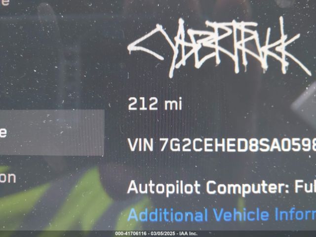 7G2CEHED8SA059806 Tesla Cybertruck All-wheel Drive