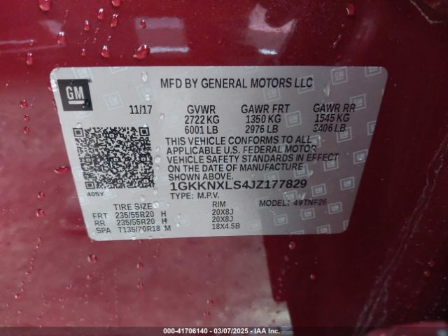 1GKKNXLS4JZ177829 GMC Acadia Denali