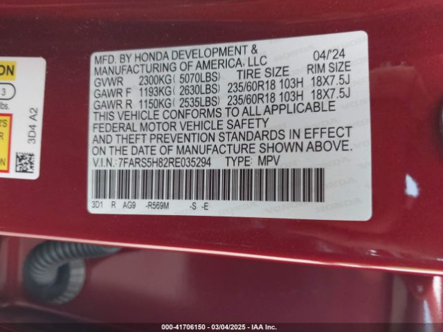 7FARS5H82RE035294 Honda Cr-v Hybrid Sport-l