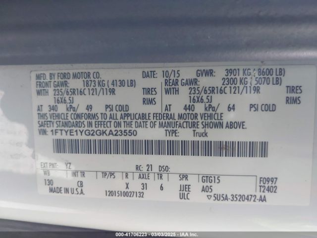 1FTYE1YG2GKA23550 Ford Transit-150