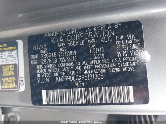 KNDRHDLGXP5131305 KIA Sorento Hybrid Ex