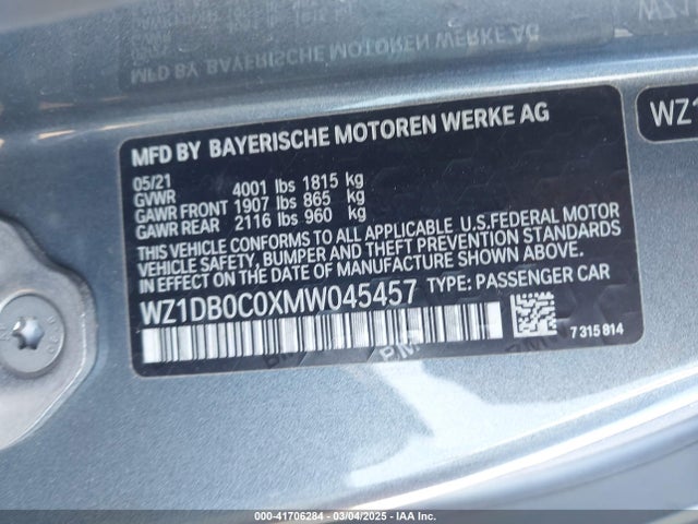 WZ1DB0C0XMW045457 Toyota Gr Supra 3.0 Premium