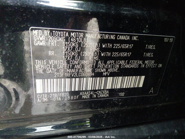 Toyota RAV4 LE 2020 2T3F1RFV2LC060894 Image 9