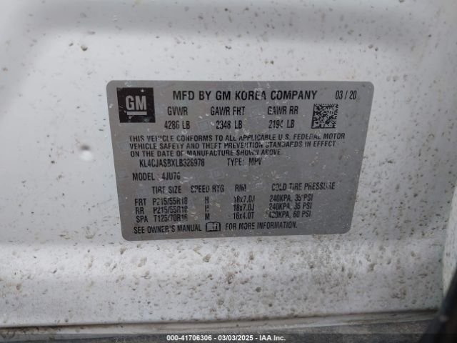 KL4CJASBXLB328978 Buick Encore Fwd Preferred