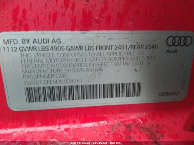 2013 AUDI A4 WAUFFAFL5DN028947 Photo 8