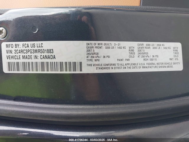 Chrysler Pacifica Pinnacle Awd 2021 2C4RC3PG3MR501883 Image 9