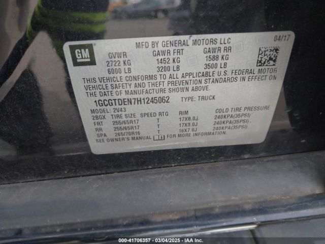 1GCGTDEN7H1245062 Chevrolet Colorado Z71