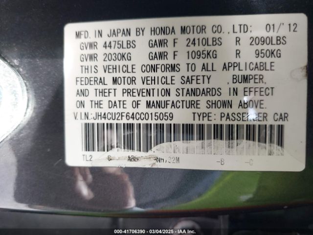 2012 ACURA TSX JH4CU2F64CC015059 Photo 8