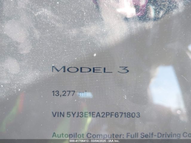 5YJ3E1EA2PF671803 Tesla Model 3 Rear-wheel Drive