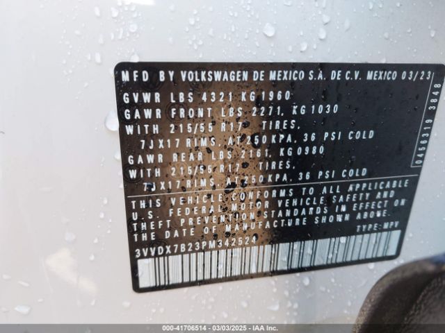 3VVDX7B23PM342524 Volkswagen Taos 1.5t S