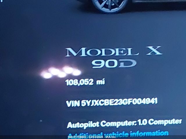 5YJXCBE23GF004941 Tesla Model X 60d/70d/75d/90d/p100d