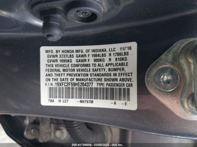 19XFC2F59HE204377 Honda Civic Lx