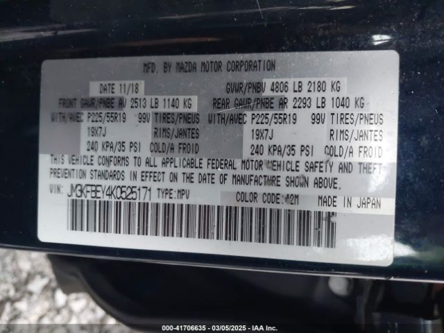JM3KFBEY4K0525171 Mazda Cx-5 Signature