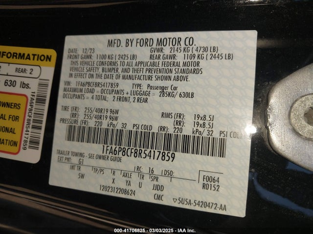 Ford Mustang Gt Premium Fastback 2024 1FA6P8CF8R5417859 Image 9