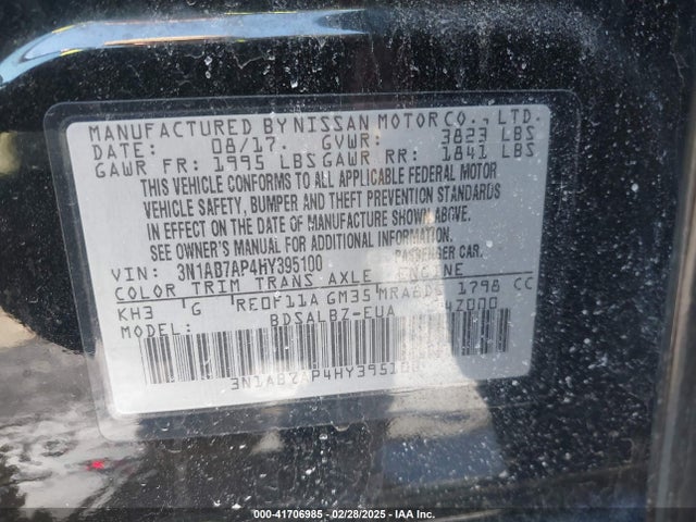 Nissan SENTRA S 2017 3N1AB7AP4HY395100 Image 9