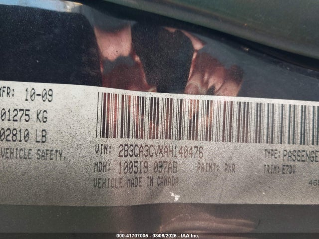 Aukcja sprzedaży 2010 Dodge Charger Sxt, vin: 2B3CA3CVXAH140476, numer aukcji: 41707005