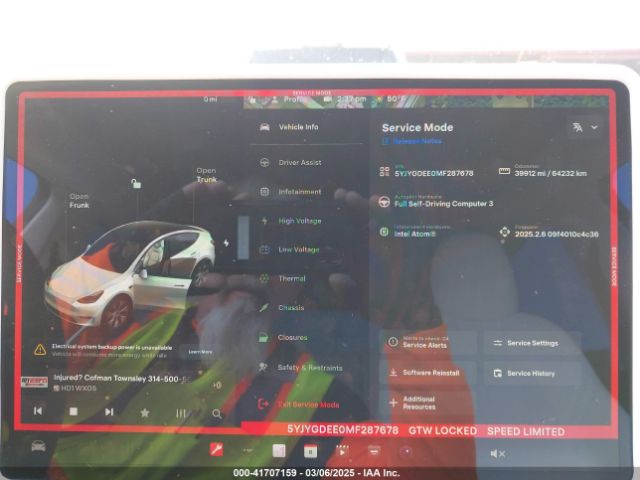 2021 TESLA MODEL Y 5YJYGDEE0MF287678 Photo 6