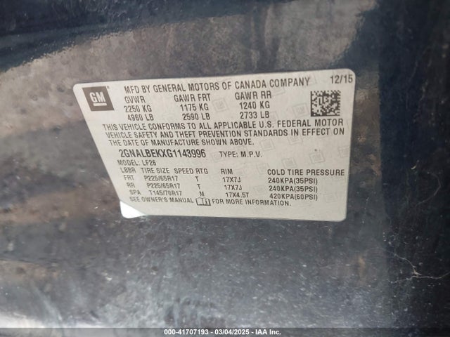 2GNALBEKXG1143996 Chevrolet EQUINOX LS