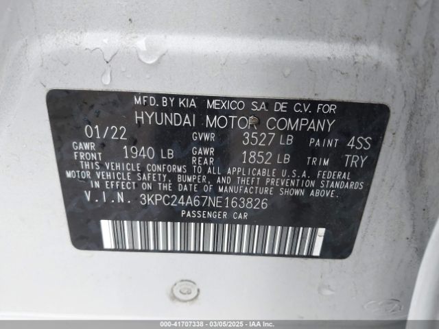 3KPC24A67NE163826 Hyundai ACCENT SE