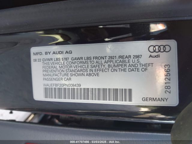 WAUEFBF20PN008439 Audi S6 Premium Plus Tfsi Quattro Tiptronic