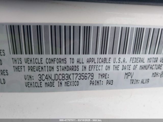 3C4NJDCB3KT735679 Jeep Compass High Altitude 4x4