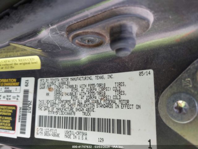 5TFRY5F13EX166878 Toyota Tundra Sr5 5.7l V8