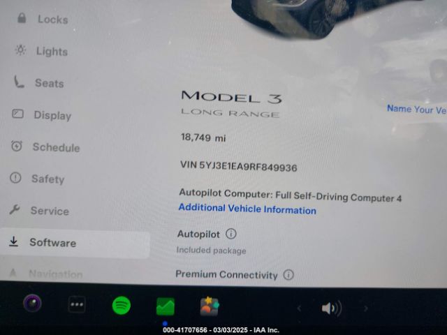 5YJ3E1EA9RF849936 Tesla Model 3 Long Range Dual Motor All-wheel Drive/rear-wheel Drive