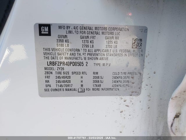 LRBFZPR40PD050512 Buick Envision Essence Awd