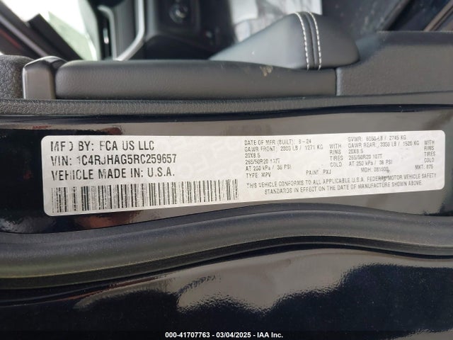 1C4RJHAG5RC259657 Jeep Grand Cherokee Altitude X
