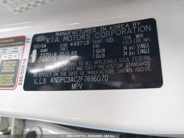 KIA Sportage Ex 2015 KNDPC3AC2F7696070 Image 9